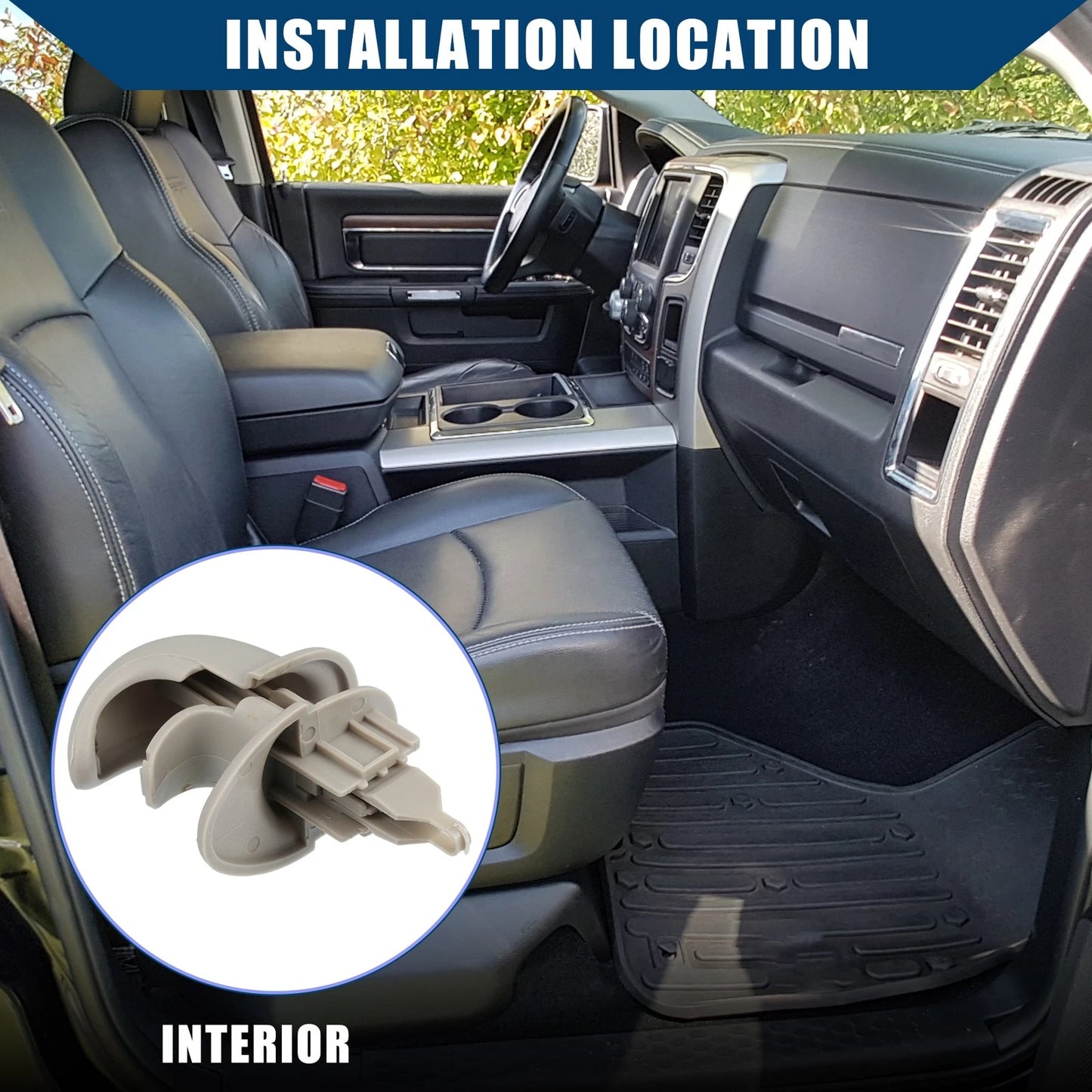 Coat Hook Clothes Hanger Gray for Dodge RAM 1500 2500 (2002 - 2005)