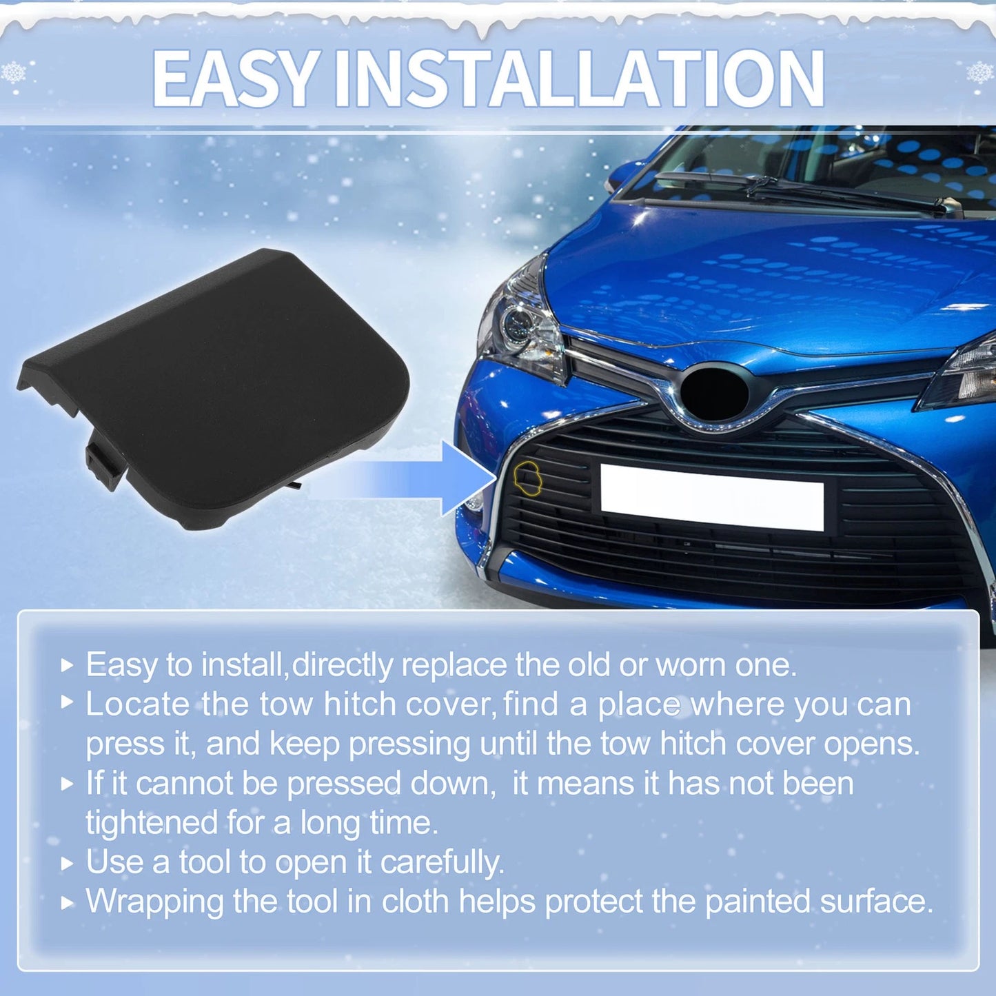 Right Front Tow Hook Cover for Toyota Yaris (2014-2017)