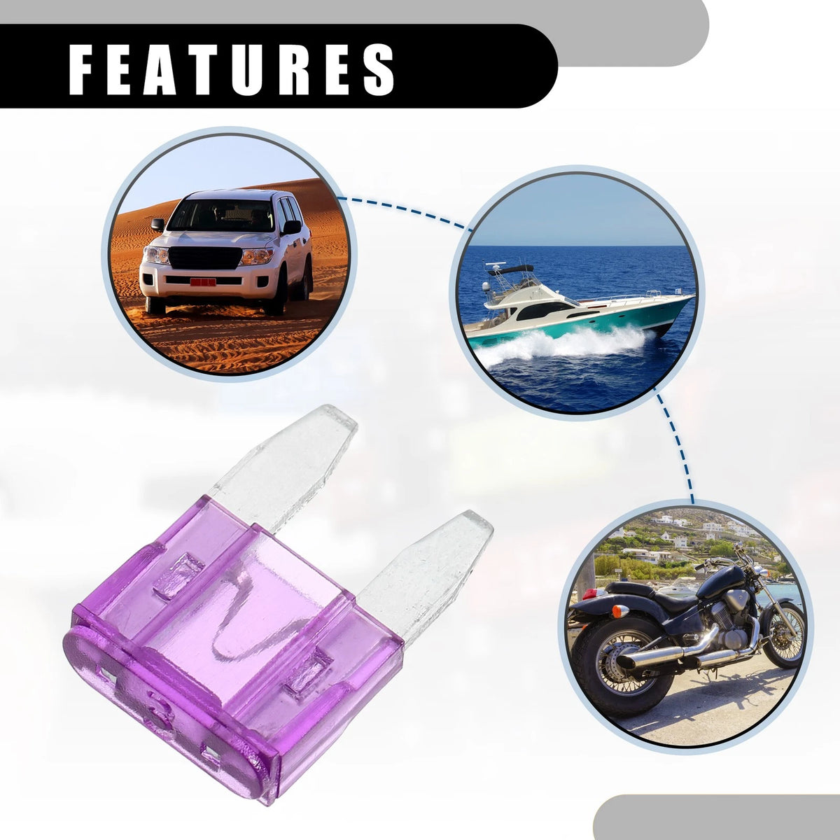 5 x Mini 3AMP APM/ATM Blade Fuses for Car Short Circuit Protection