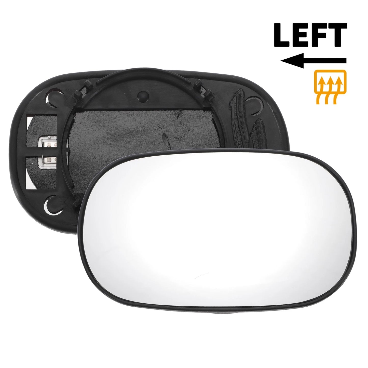 Left Side White Mirror Glass w/ Back Convex Heated for Ford Ka (1996-2008)