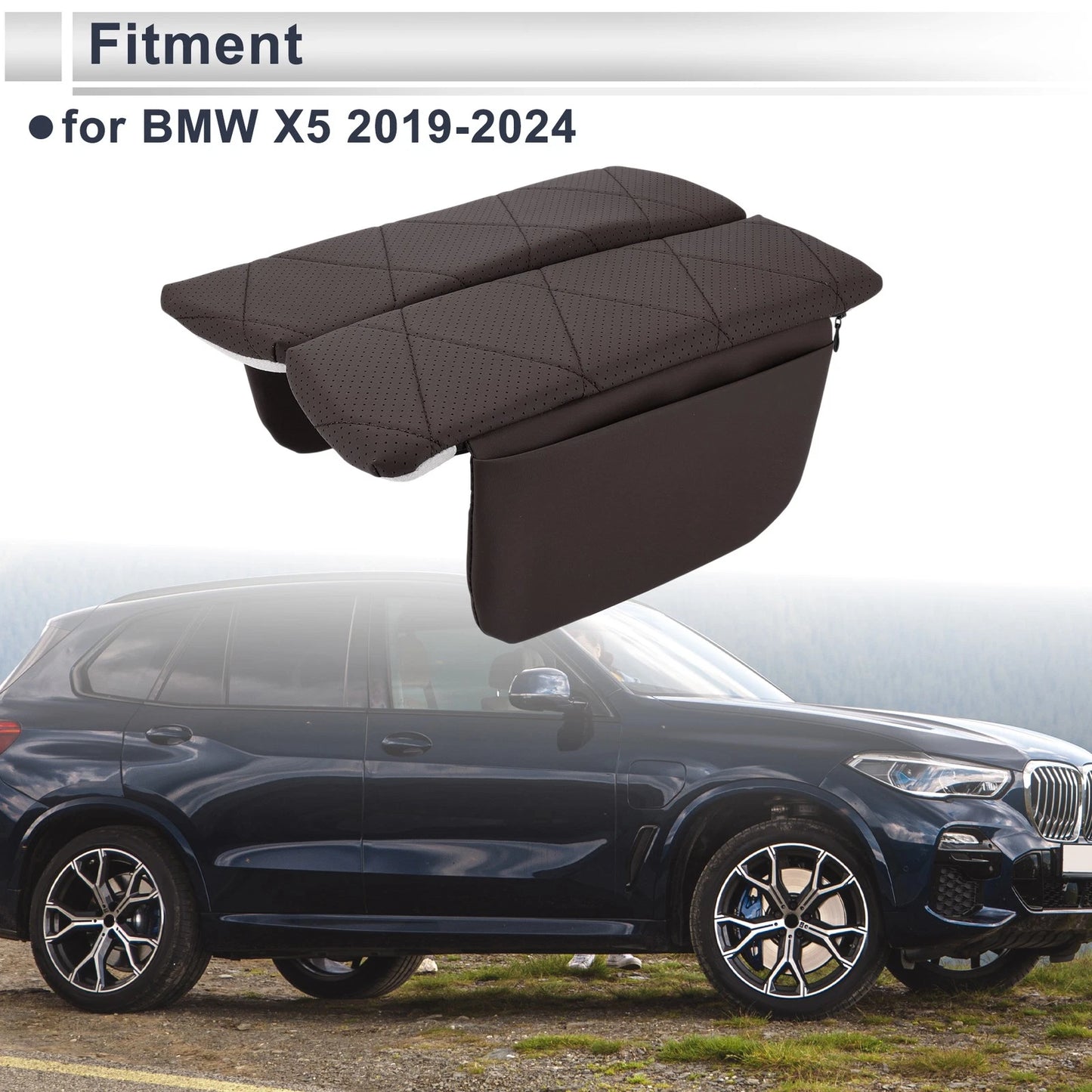 Center Console Cover for BMW X5 (2019-2024) - Dark Brown Storage Bag
