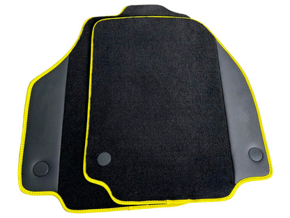 Black Floor Mats for Ferrari 488 Spider (2015-2023) - Carpets with Leather Trim