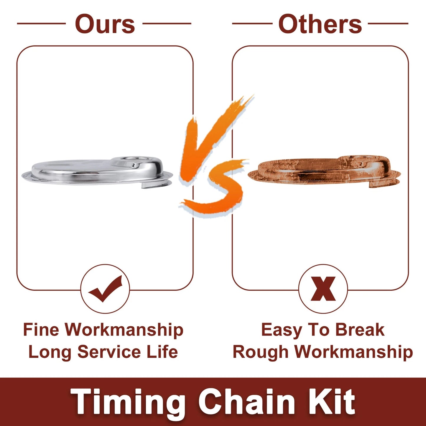 Timing Chain Cover Roller Cam w/Timing Tab for Chevy SBC Small Block