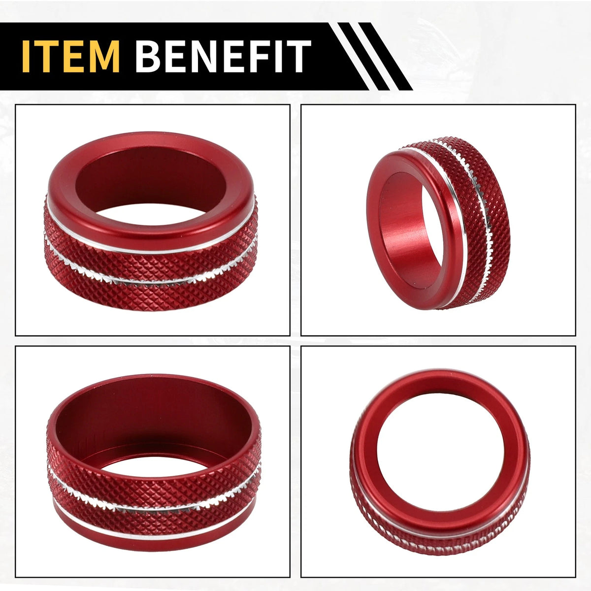 Audio Volume Tune Switch Knob Cover Ring for Toyota Tacoma (2020-2023) Red