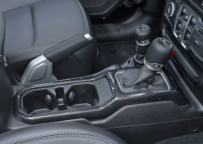 Gear Shift Panel Cover Trim for Jeep Wrangler JL Carbon Fiber 2 x (2018-2023)