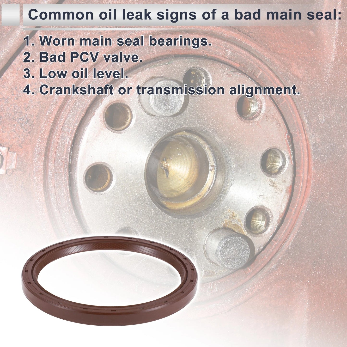 Rear Crankshaft Oil Seal for Toyota Alphard 2003-2014 (2 x NBR Rubber Seals)