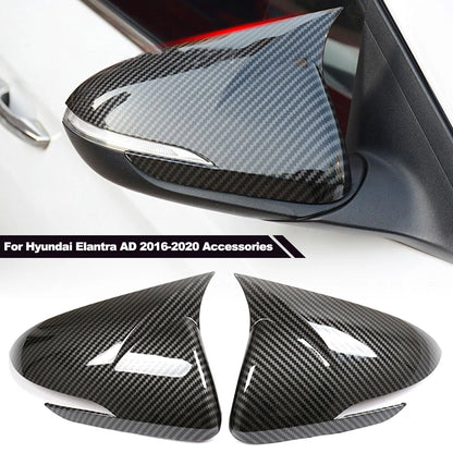 Carbon Fiber Rear View Side Door Mirror Covers for Hyundai Elantra (2016-2019)