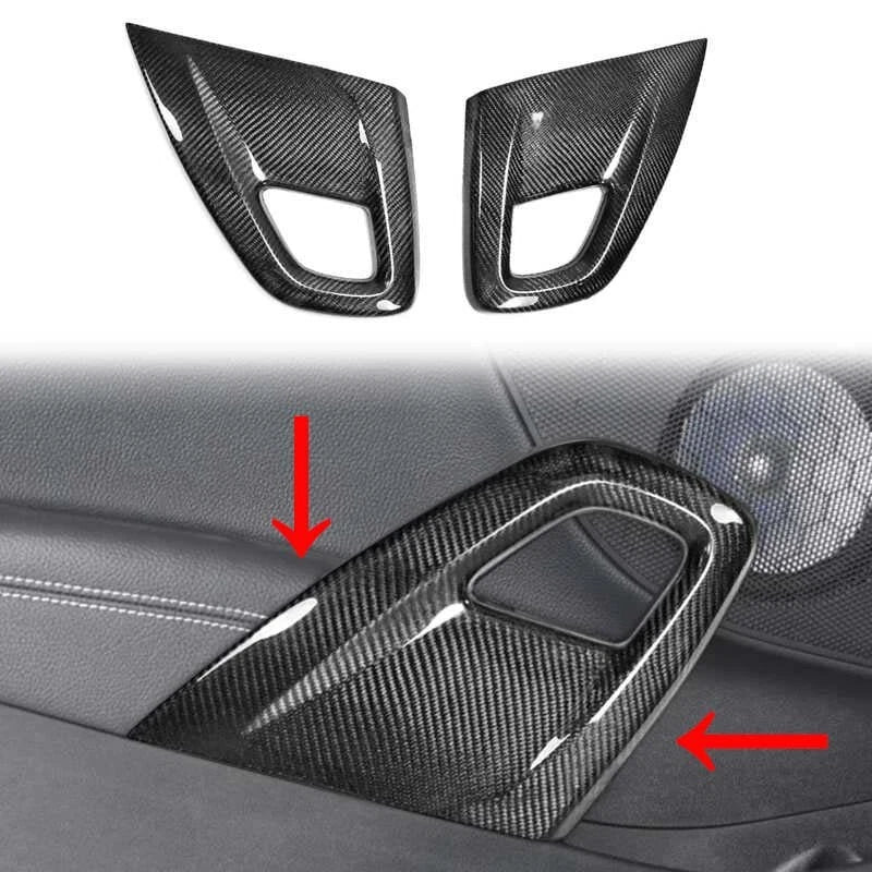 Real Carbon Fiber Inner Door Pull Handle Cover Trim for Hyundai Veloster 11-17