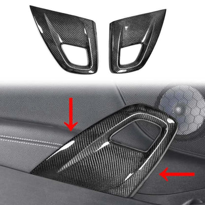 Real Carbon Fiber Inner Door Pull Handle Cover Trim for Hyundai Veloster 11-17