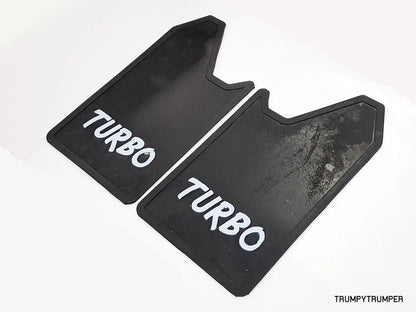 Turbo 4x4 Off-Road Mud Flaps Splash Guards for Universal Car Truck Black Rubber