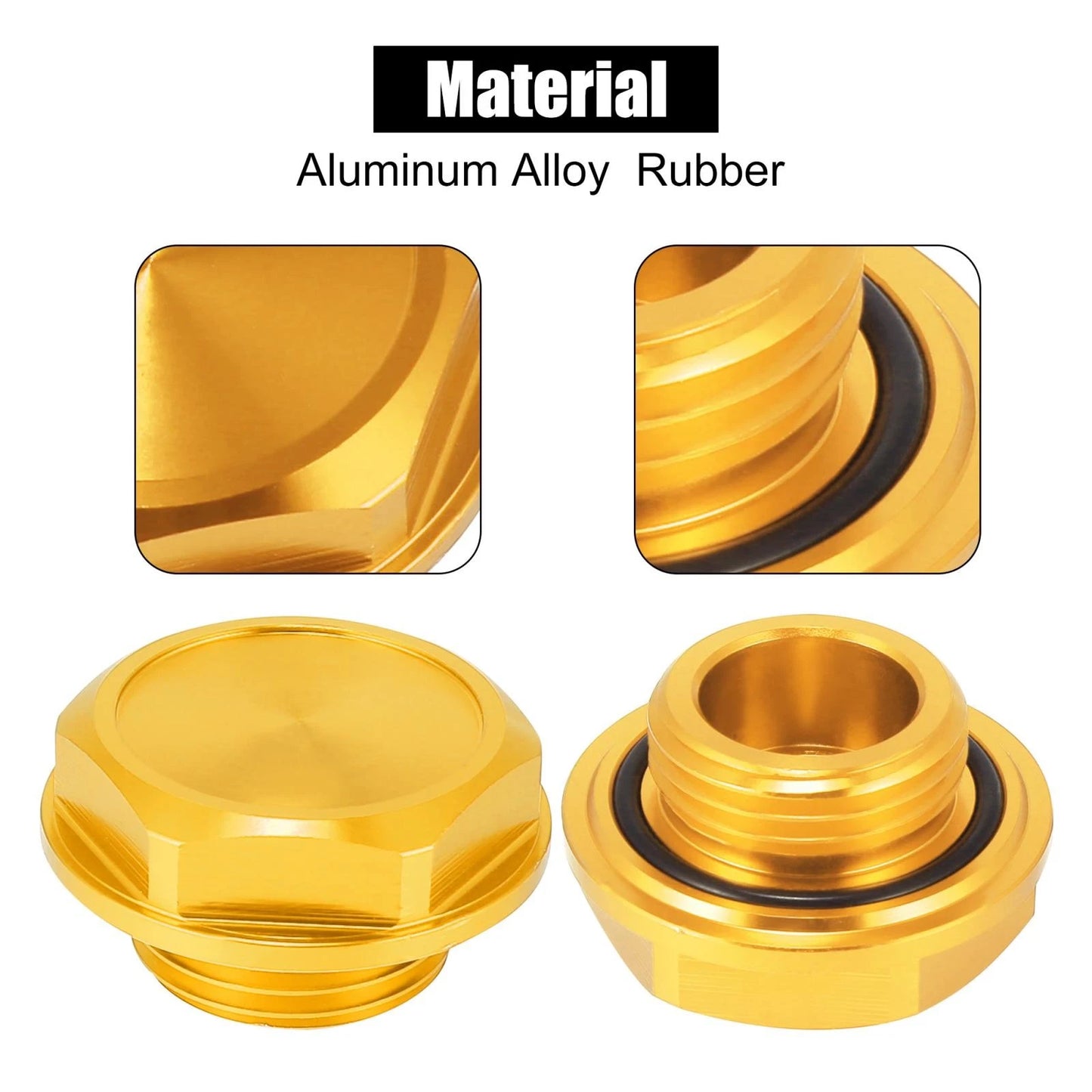Gold Tone Aluminum Alloy Oil Filler Cap Cover for Toyota RAV4 (2013-2023)