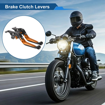 Levers / 1 Pair / Adjustable Short Long Brake Clutch Levers for Yamaha TMAX560 Black Orange (2012–2024)