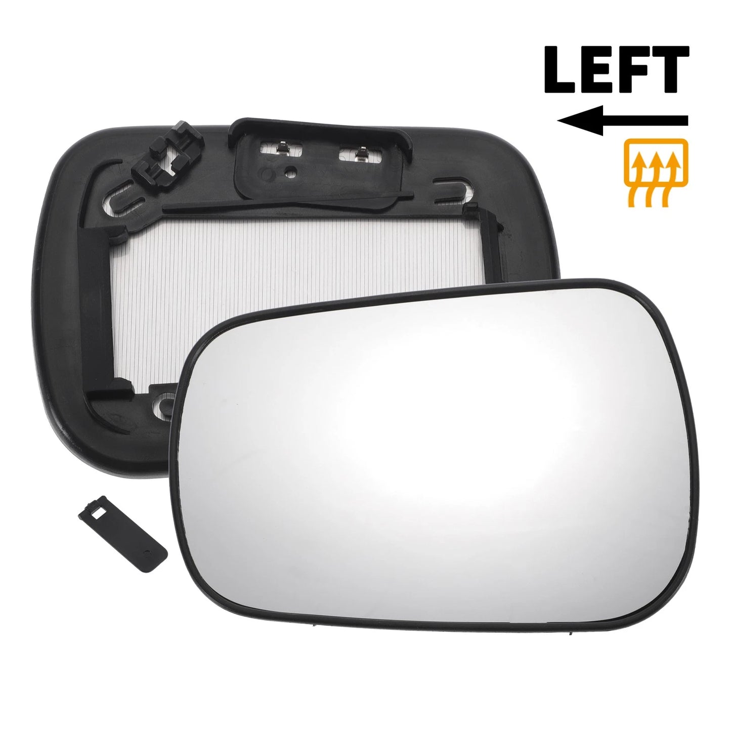 Left Side White Mirror Glass w/ Back Convex Heated for Ford Fiesta, Fusion (2011-2023)