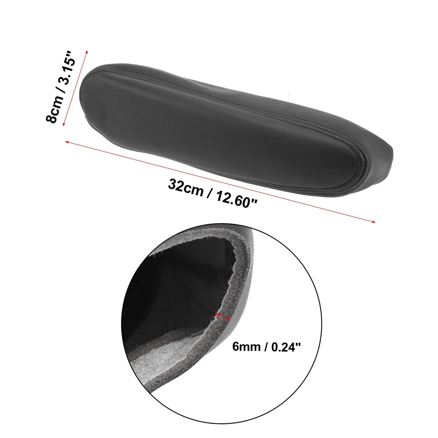 Pair Front Seat Armrest Cover Microfiber Leather Black for Chevy Tahoe (2000-2006)