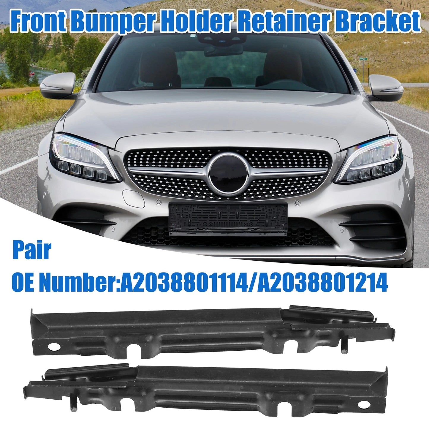 Front Left Right Upper Bumper Cover Support Bracket for Mercedes-Benz