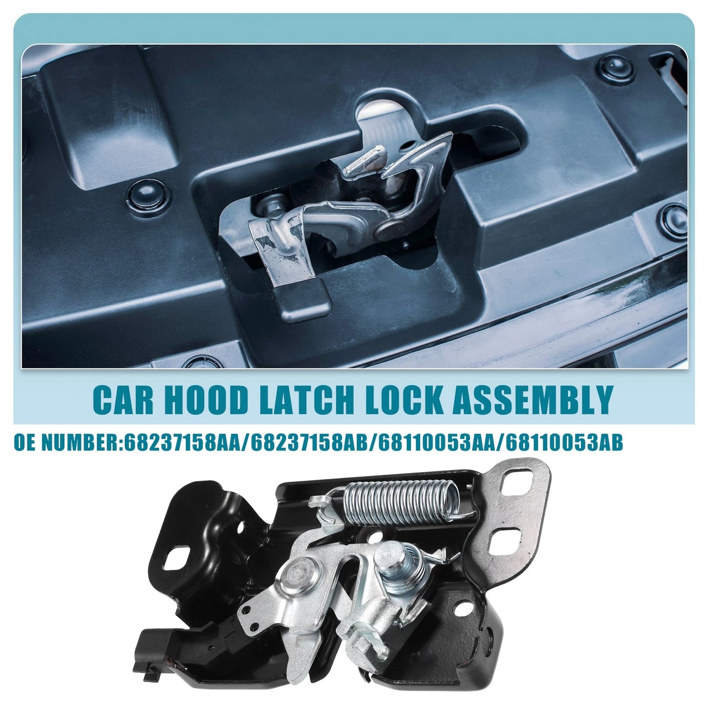 Hood Latch Lock Assembly for Jeep Cherokee (2014-2023)