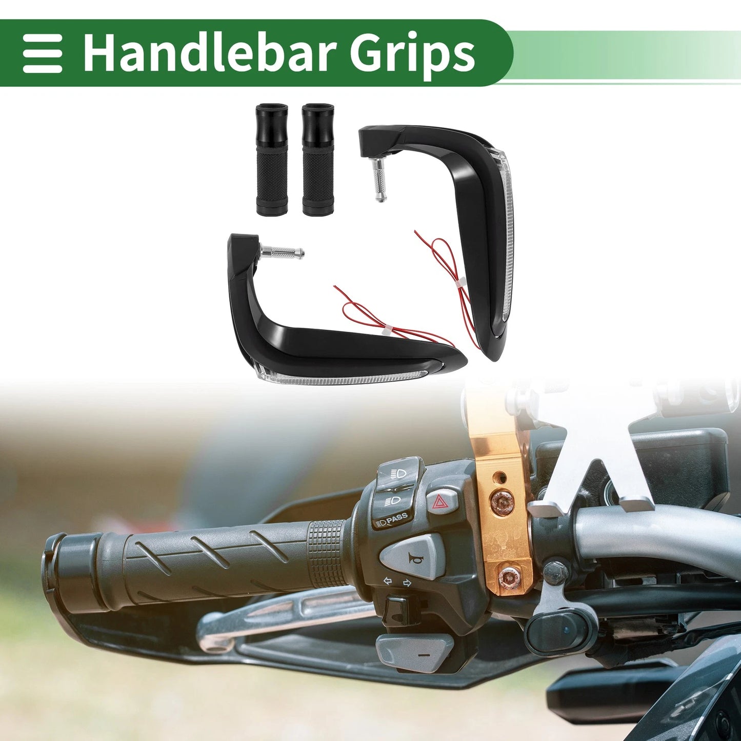 Hand Grips Cover Kit for Motorcycle Rubber Diamond Pattern Black