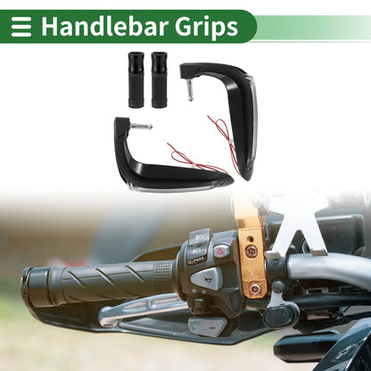 Hand Grips Cover Kit for Motorcycle Rubber Diamond Pattern Black