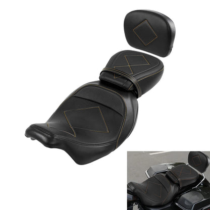 Driver & Passenger Seat Backrest Pad for Harley Touring Road Glide (2009-2023)