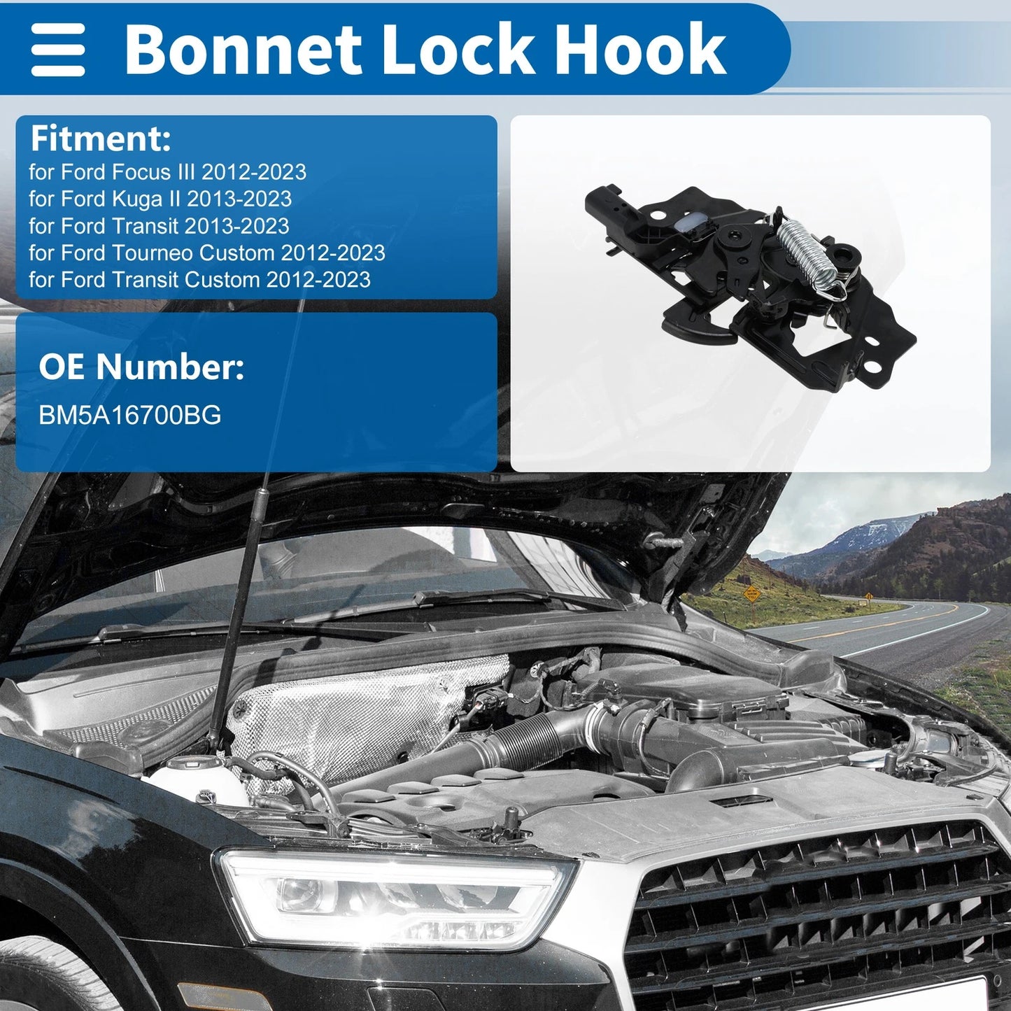Hood Latch Assembly for Ford Focus (2012-2023)