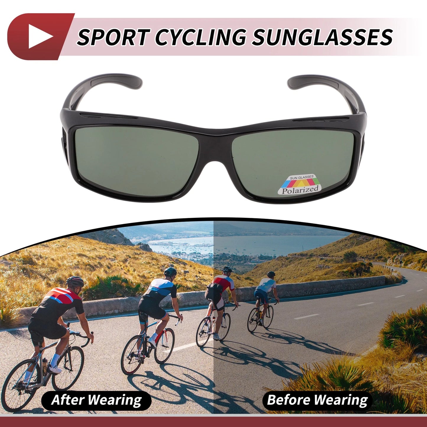 1 Pc Motorcycle Riding Goggles Dark Green Lens Gloss Black Frame