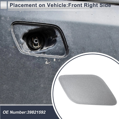 Gray Front Right Bumper Headlight Washer Nozzle Cover for Volvo XC60 (2010-2023)