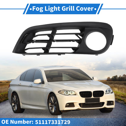 Front Left Fog Light Grill for BMW 528i (2015-2016) - 1 x Black Lens