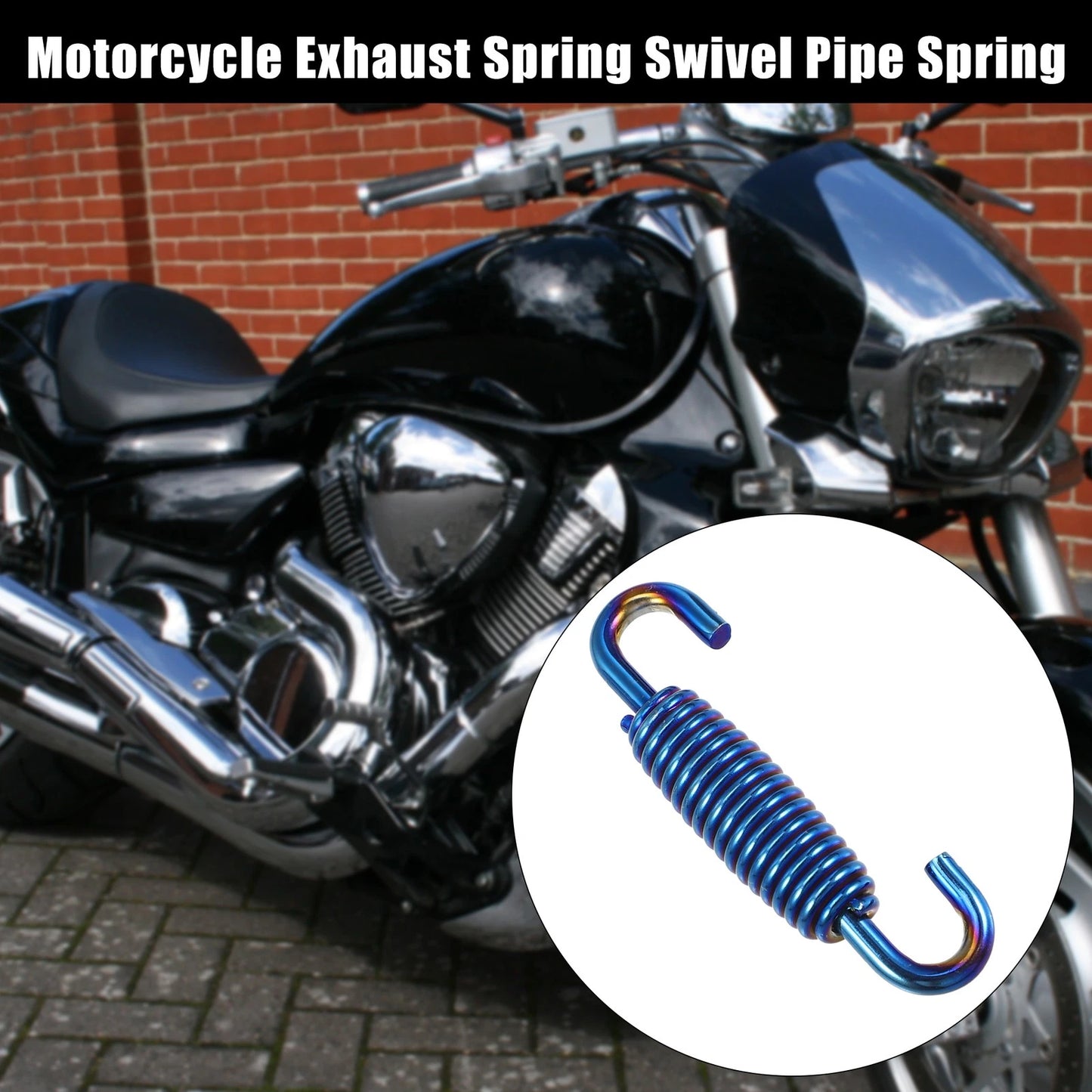 Exhaust Pipe Spring / 2pcs / Stainless Steel Blue 55mm for Motorcycle