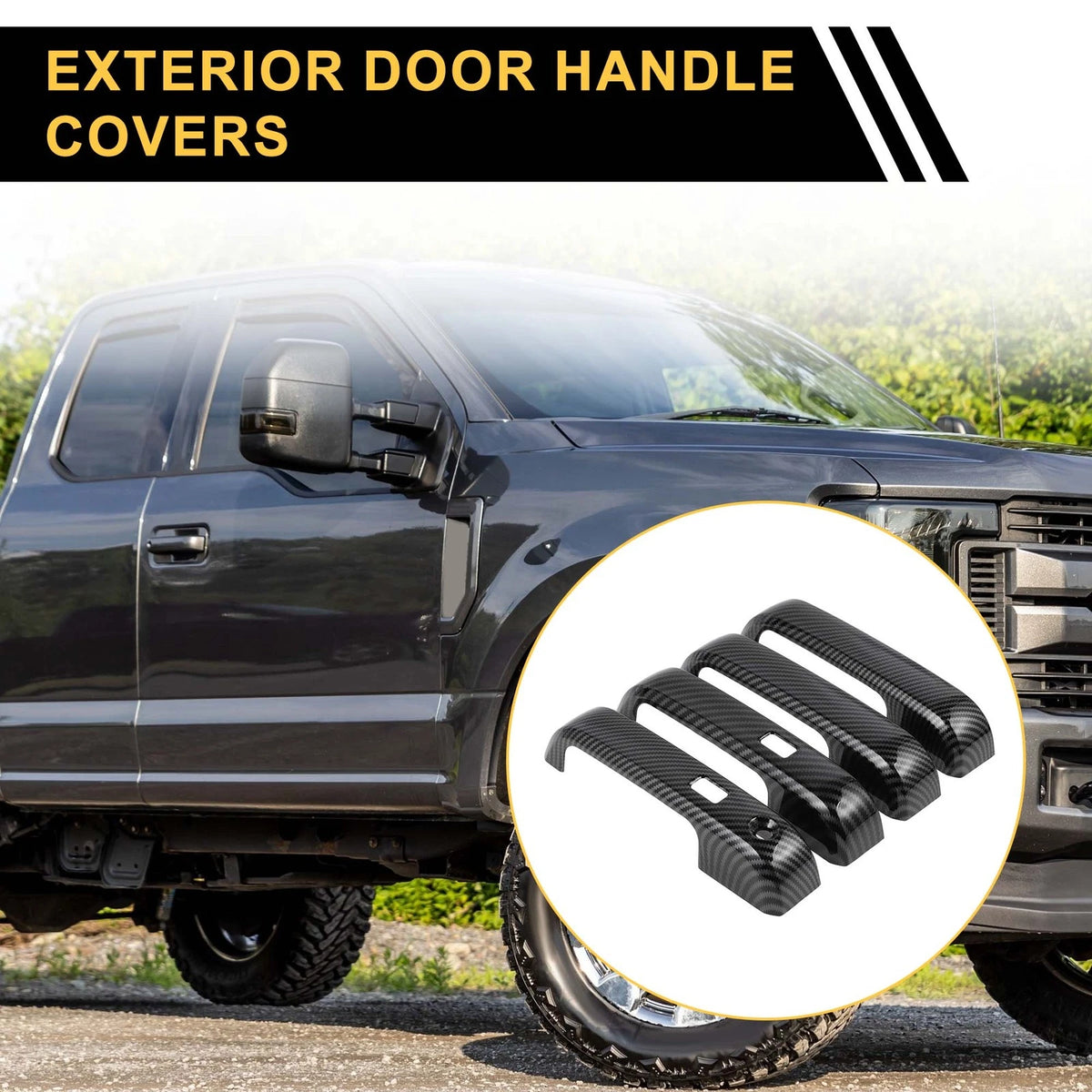 4pcs Exterior Door Handle Covers for Ford F-150 (2015-2023) Carbon Fiber Pattern