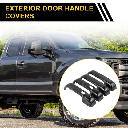 4pcs Exterior Door Handle Covers for Ford F-150 (2015-2023) Carbon Fiber Pattern