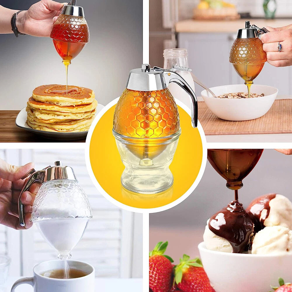 200ML Honey Dispenser with Stand for Easy Pouring