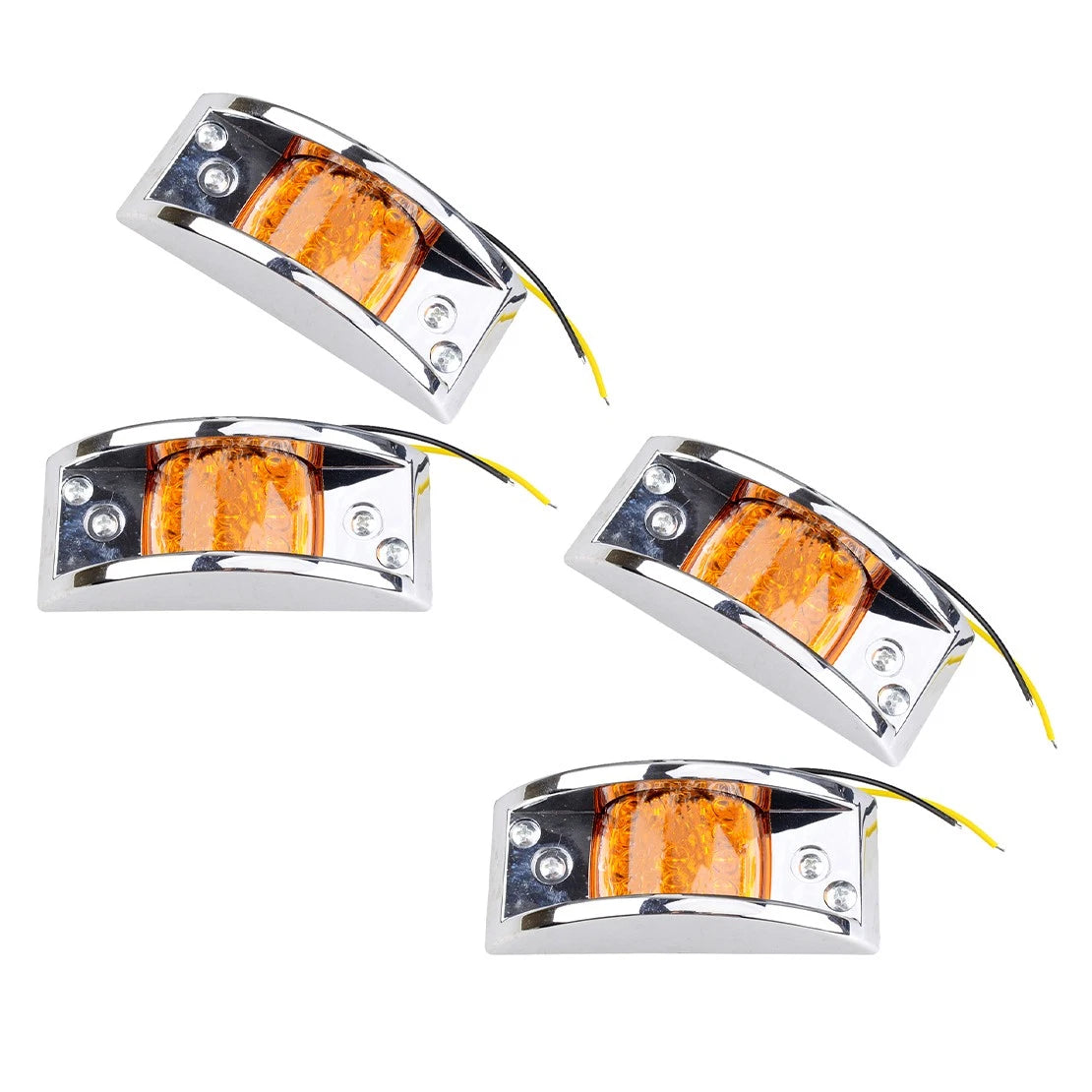 4x Amber LED Fender Clearance Lights for Truck Trailer Side Marker