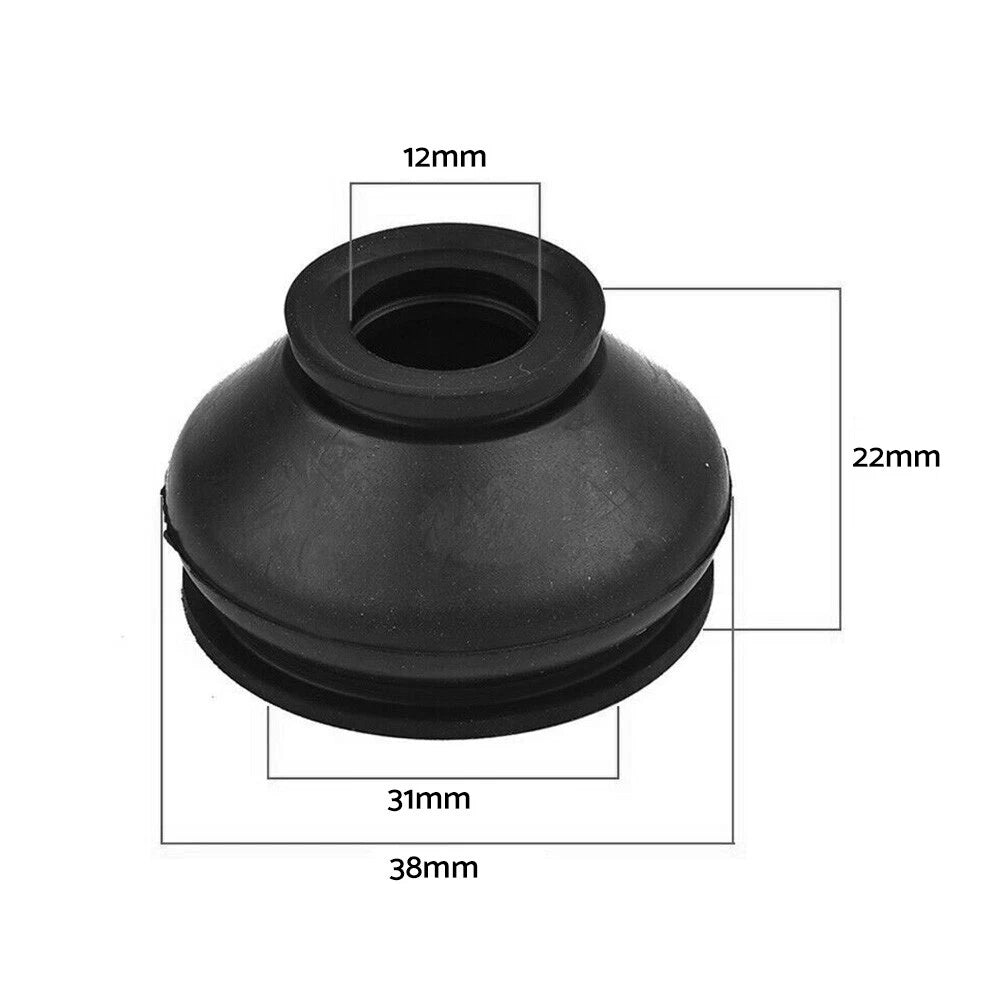 6PCS Black Rubber Ball Joint Dust Boot Covers for Universal Vehicles