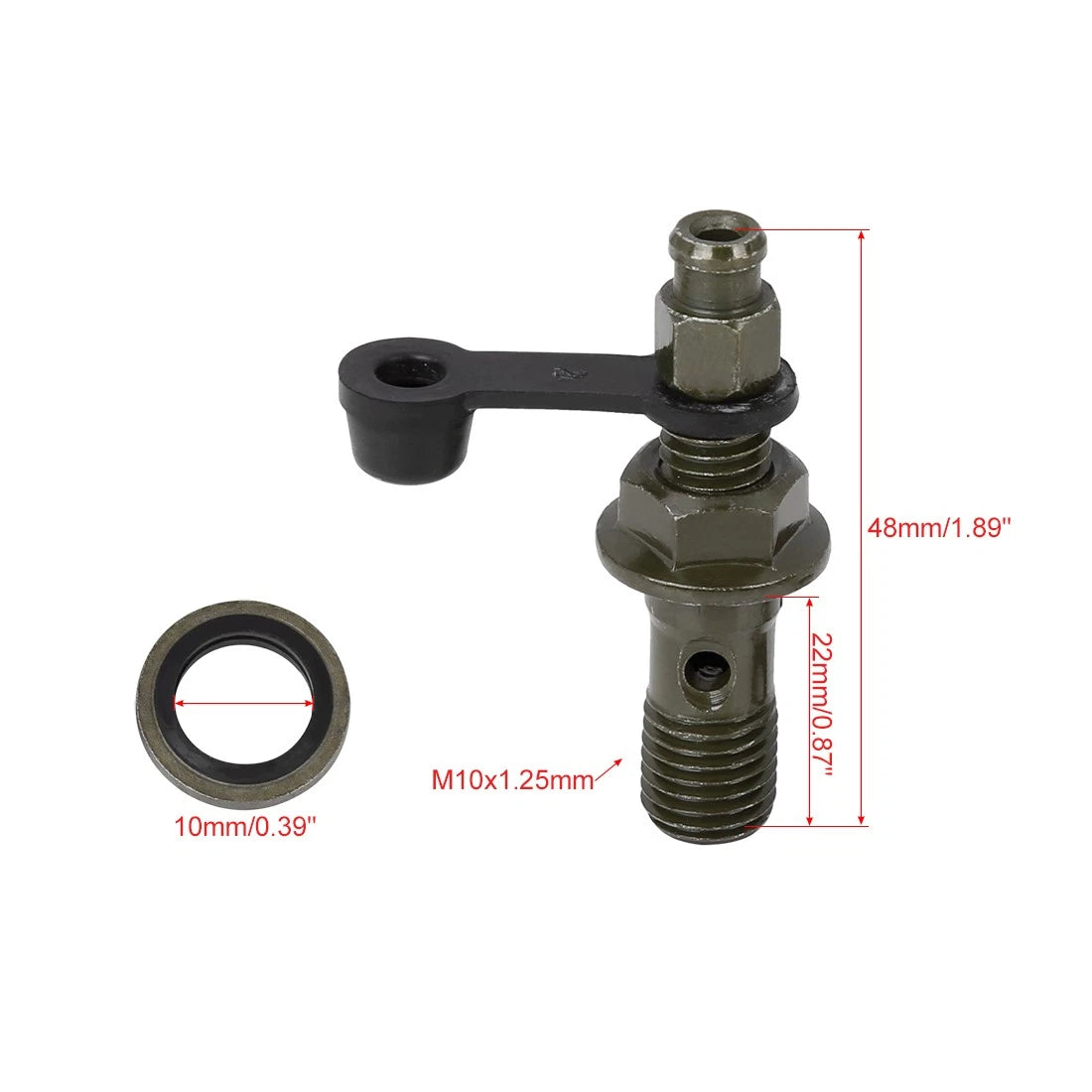 Banjo Bolt Bleeder Screw Fuel Line Fitting for Motorcycle
