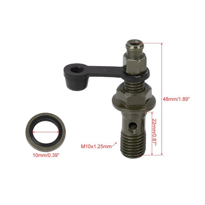 Banjo Bolt Bleeder Screw Fuel Line Fitting for Motorcycle