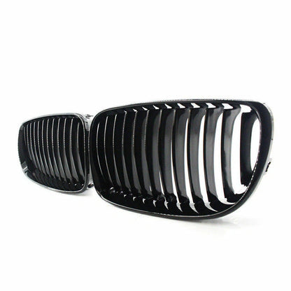 2 x Front Kidney Grilles Glossy Black for BMW 1 Series E81 E82 E87 E88 (2007-2013)