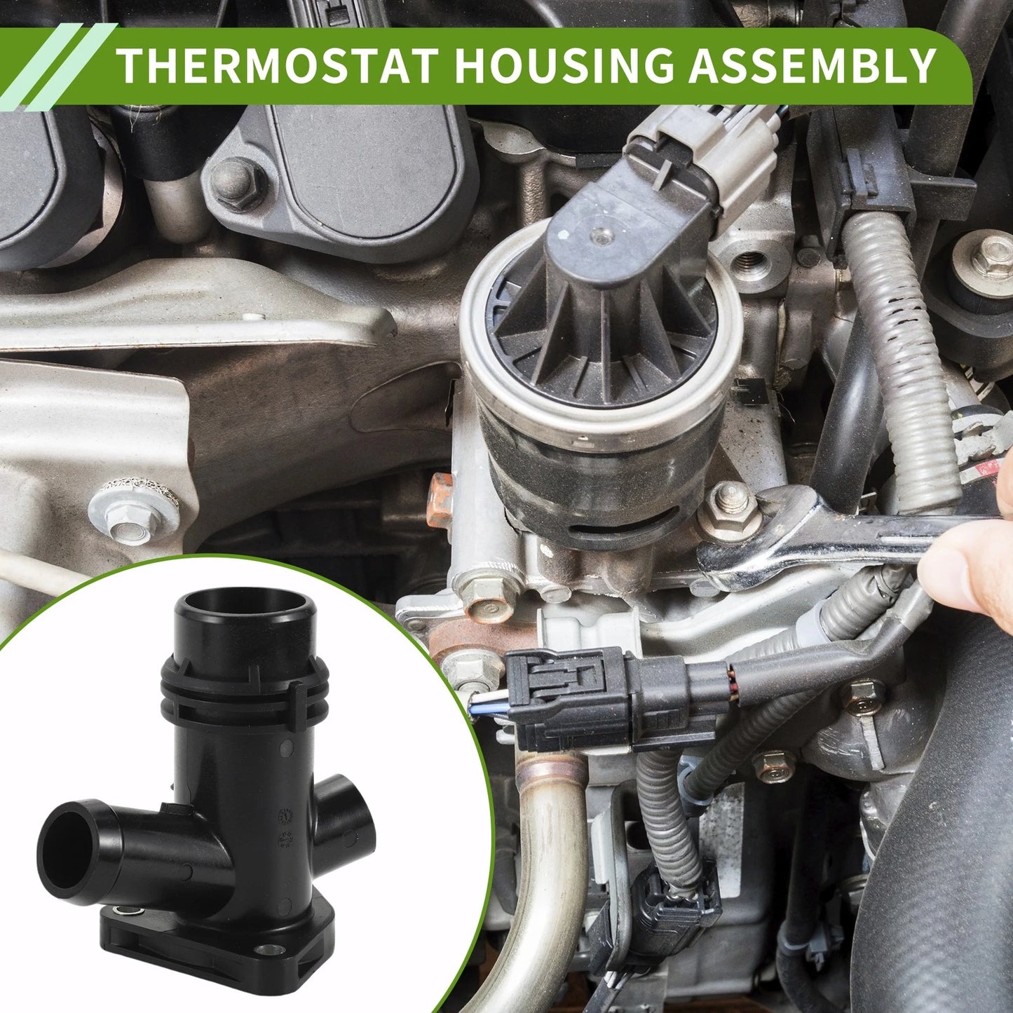 Engine Coolant Thermostat Housing Assembly for BMW F22 F23 M240i (2014-2021)