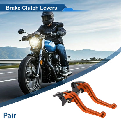 Orange Adjustable Short Brake Clutch Levers for Kawasaki Z750 (2007–2012)