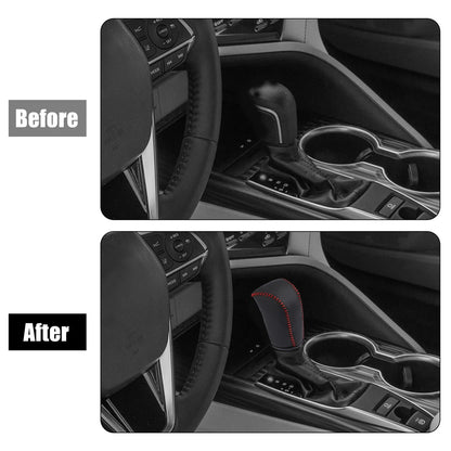 Black Faux Leather Gear Shift Knob Cover for Toyota Camry (2007–2011)