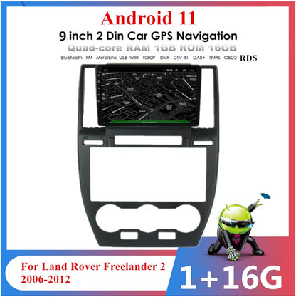 9" Android 11.0 GPS Stereo Radio for Land Rover Freelander 2006-2012