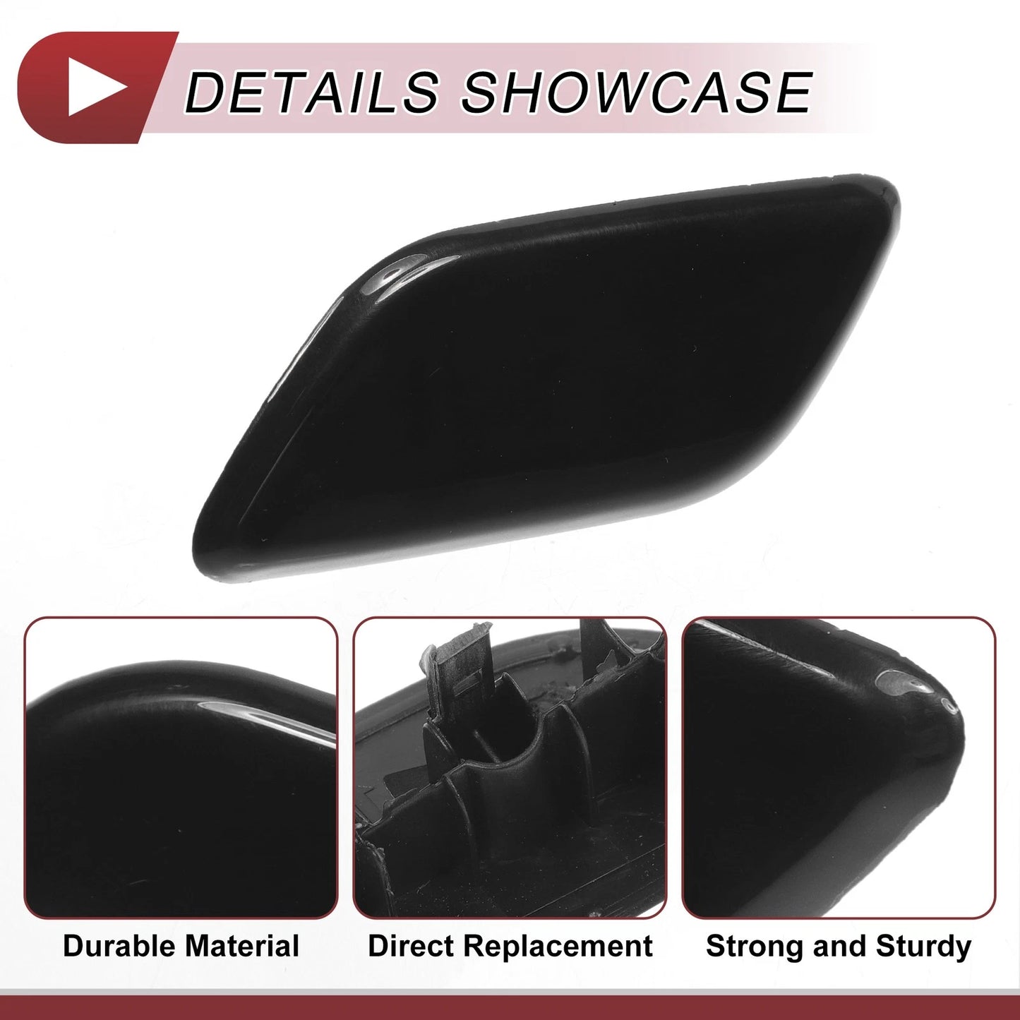 Front Left Washer Nozzle Cover for Subaru Outback (2010-2018) Black