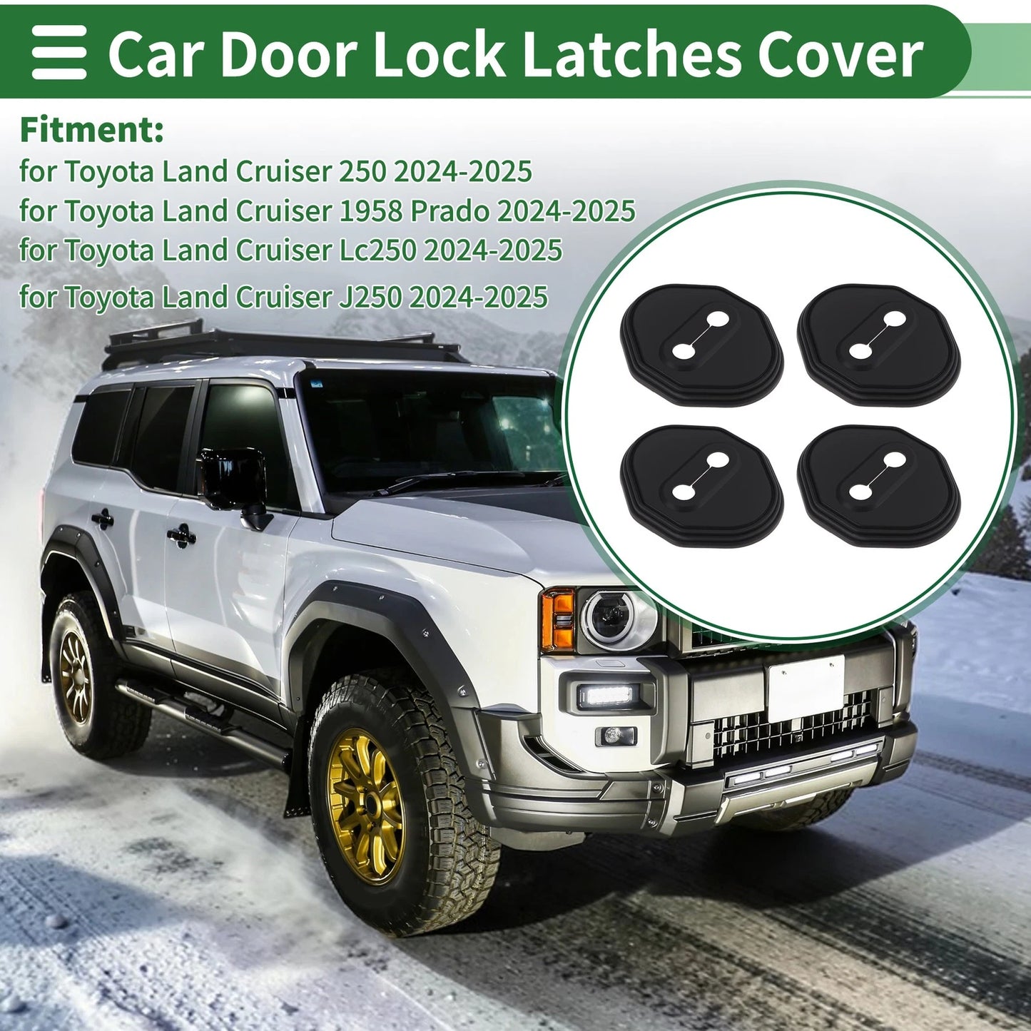 4 pcs / Car Door Lock Latches Cover for Toyota Land Cruiser 250 (2024–2025)