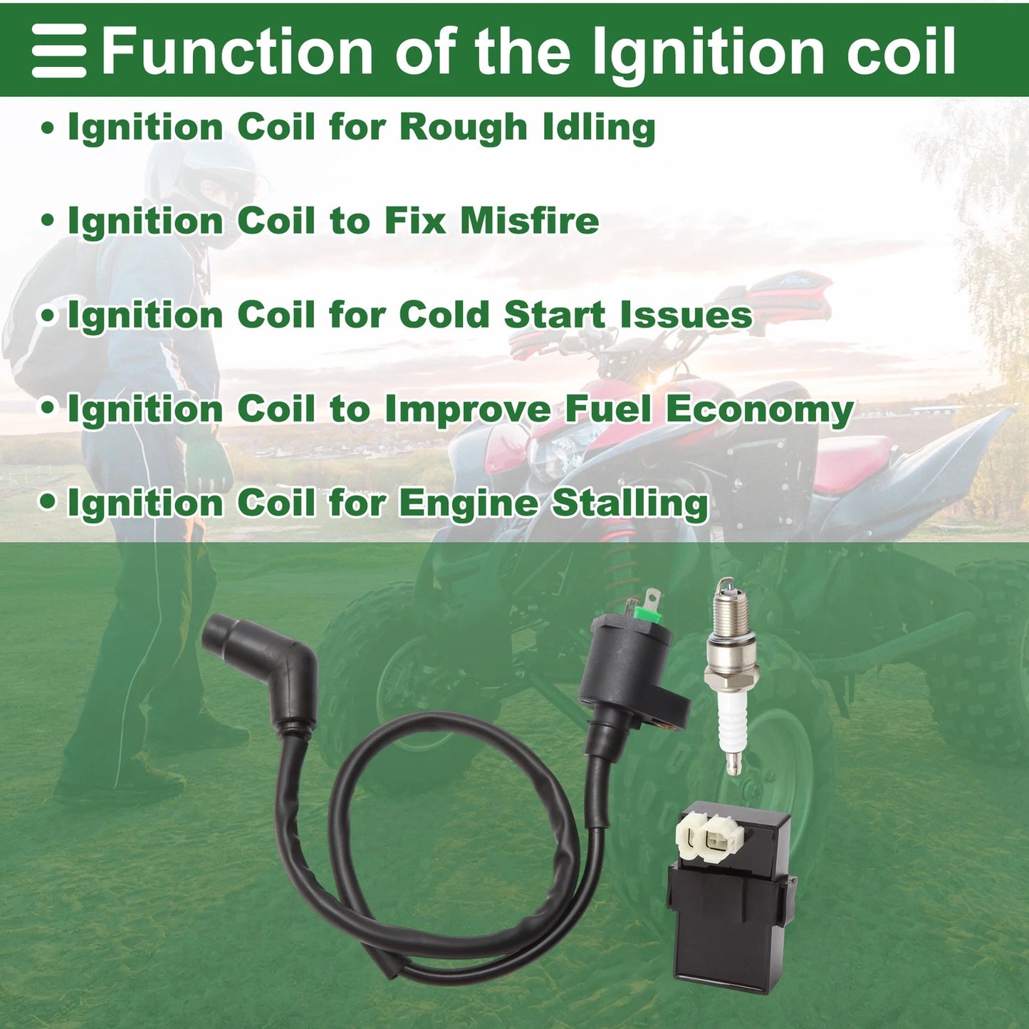 Ignition Coil Set for Honda FourTrax 300 TRX300 2x4 (1994-1997)