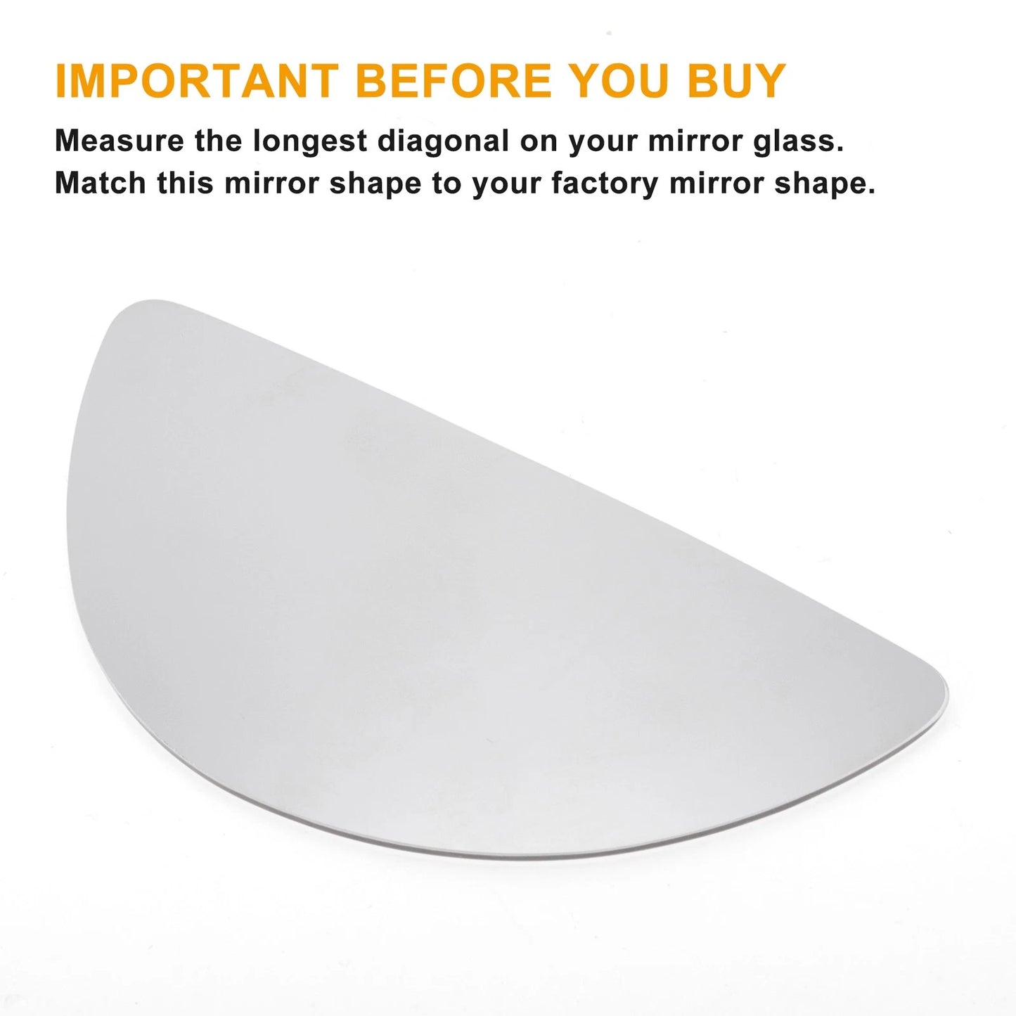 White Right Lower Side Mirror Glass for Ford Transit MK6 MK7 (2000-2013)