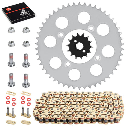 Drive Sprocket & Chain w Bolts X-Ring 118 Links for Honda XR100R CRF100F (2003–2003)