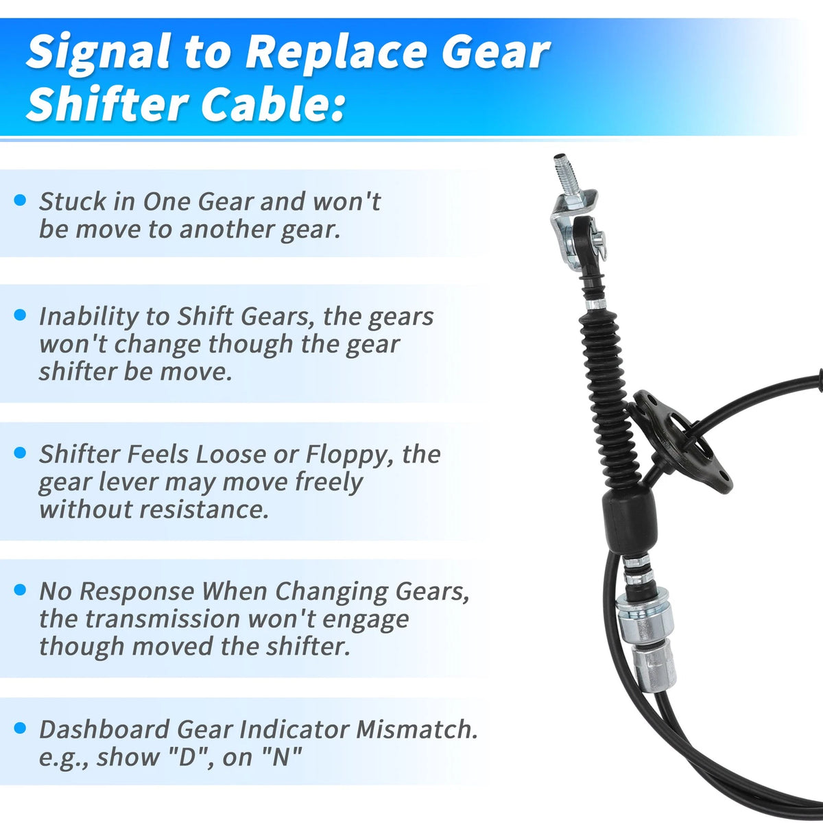 Auto Trans Gear Shifter Cable for Toyota Tundra, Sequoia (2005-2007)