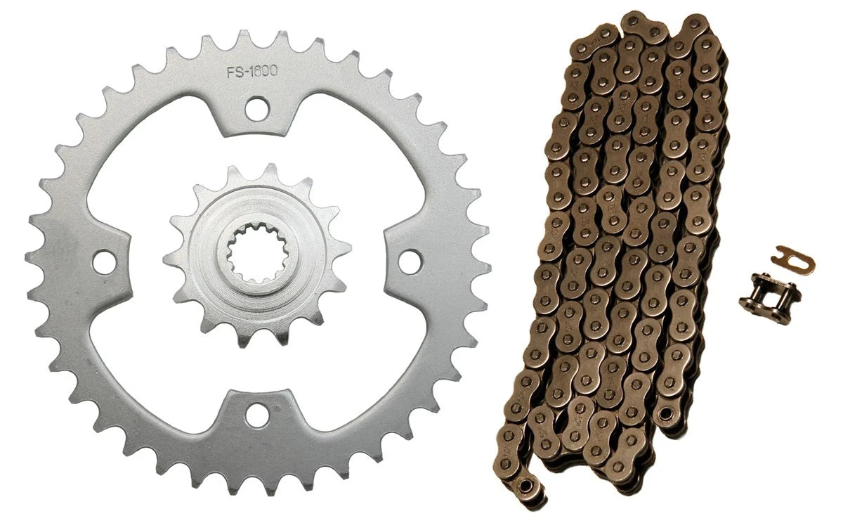 Natural 520x94 O-Ring Chain & 14/38 Sprockets for Kawasaki KFX450R (2008–2014)