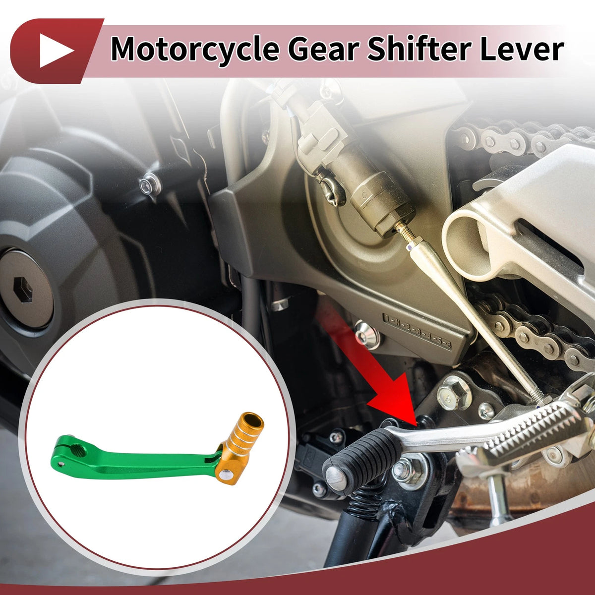 Shifter Lever for Honda CRF150F Green Gold Silver Tone (2003-2023)