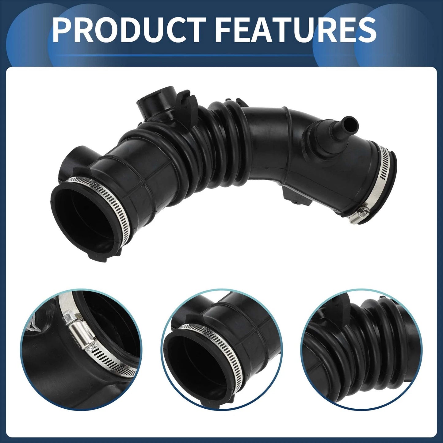 Intake Hose Tube w/ Clamps for Toyota Solara (2004-2008) - Black, 1 Pc