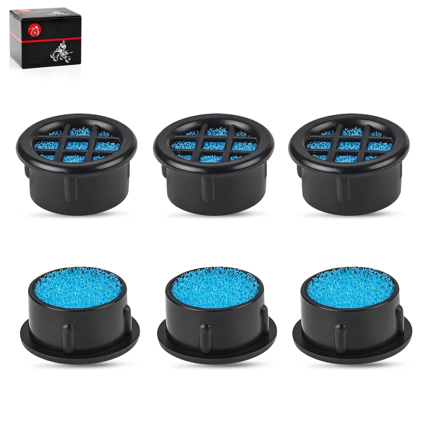 Air Box Filter Vents 6pcs for High Flow Air Filter Cover Cap ATV/UTV/Motorcycle
